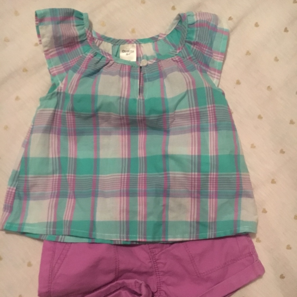☀️ OshKosh Baby Girls Shirt and Shorts set